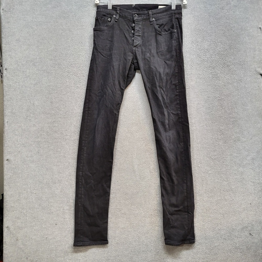 Rag & Bone Women Jeans 30 Gray Slim Skinny Standard Issue Button Fly Denim READ